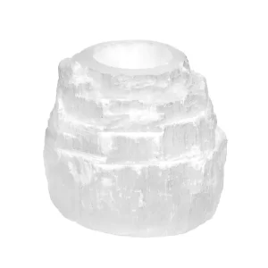 selenite candle holder